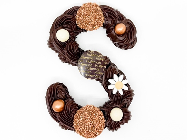 Gespoten chocoladeletter puur (230g.)